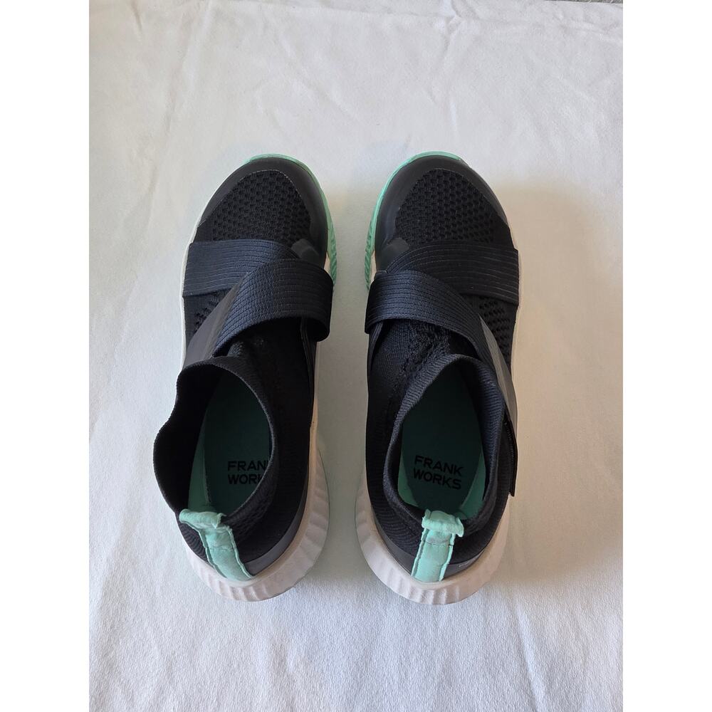 Frank Works The One Court Shoes Blk Mint Tennis Pickleball Strap Sneakers Size 8